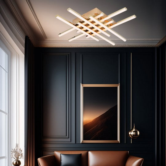 M10990-8 GD LED plafonski luster zlatna 48W 3000K Mitea Lighting