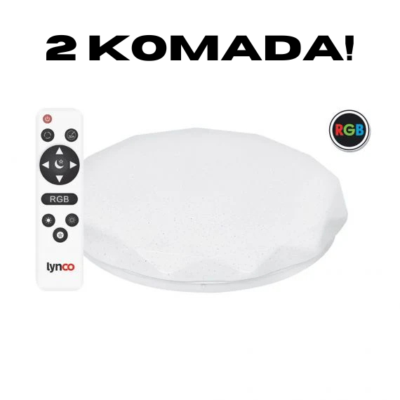 2 x Plafonjera LED 36w 3000-6500K RGB Dijamant – Energetski Efikasna, Moderna Rasveta