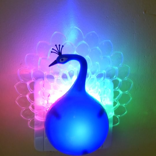 M8035L plavi paun 0.4W LED RGB mini noćno svetlo sa senzorom dan/noć Mitea lighting