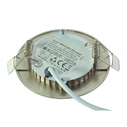 M3UO-SN 3W 6500K saten nikl ugradni okrugli LED panel Mitea Lighting