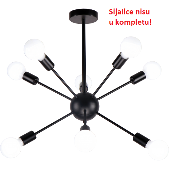 -R M11037-8 luster 8xE27 Max.60W/220V - Sijalice nisu uključene uz proizvod! Mitea Lighting
