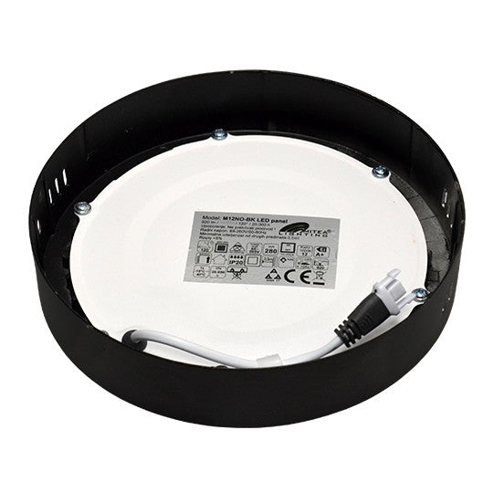 M12NO-BK 12W 6500K crni nadgradni okrugli LED panel Mitea Lighting