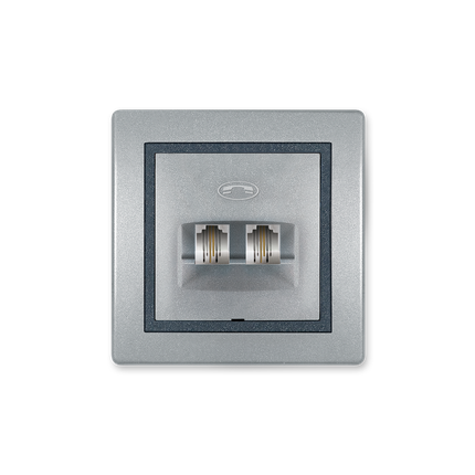 Priključnica telefonska dvostruka RJ12 6/4 Prestige line