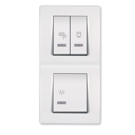 Sklopka za kupatilo, vertikalna - svetlo, grejalica, bojler