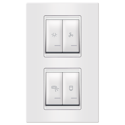 Set sklopki za kupatilo, 4x16A, vertikalni, 2x2M