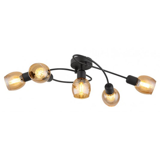 M195150 crna+braon Spot lampa 5xE14 40W Mitea Lighting