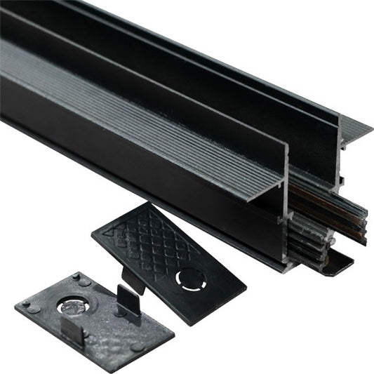 Šina 1m 12mm slim ugradna (za namestaj) crna za 48V LED magnetnu rasvetu Mitea Lighting