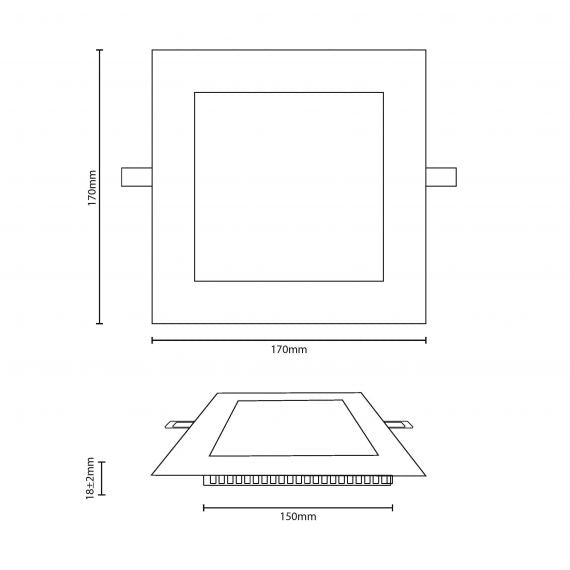 Panel led 12W 6000K ugradni kocka