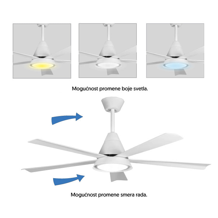 PROSTO plafonski ventilator sa LED svetlom 132cm