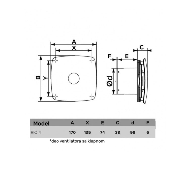 Izduvni ventilator 100mm