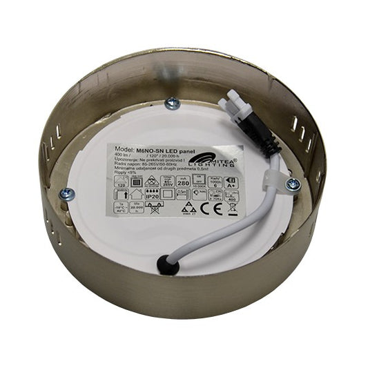 M6NO-SN 6W 6500K saten nikl nadgradni okrugli LED panel Mitea Lighting