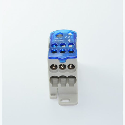 ME-UKK-125 Otvorena redna klema za glavni vod sa račvanjem za DIN šinu 125A 1P 1×50(35)mm2 / 6×25(16)mm2, Distributivni blok Mitea Electric