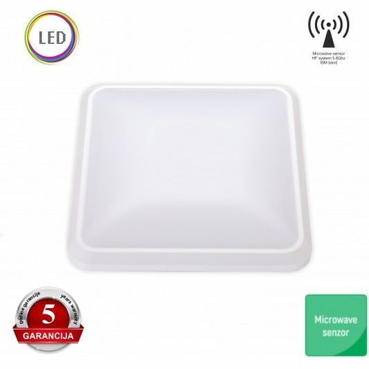 M271-B 12W IP20 kvadratna LED plafonjera sa microwave senzorom pokreta 250x250x58mm ISM band IK10 5Y Mitea Lighting