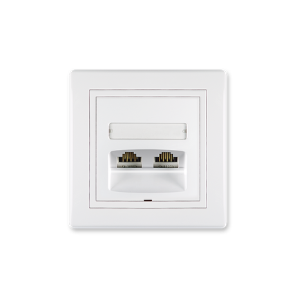 Priključnica komunikacijska dvostruka RJ45 Cat6, UTP, Keystone