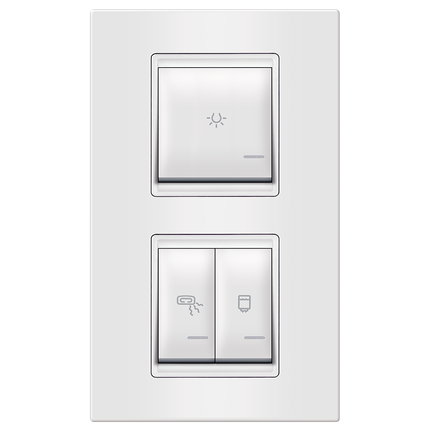 Set sklopki za kupatilo, 3x16A, vertikalni, 2x2M